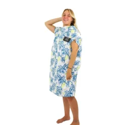 Poncho da bagno All-In Travel - Palm Tree / Yellow Fluo