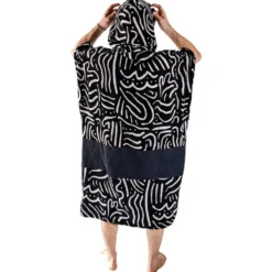 Poncho da bagno All-In V-Poncho Men Beach Crew Matis Black