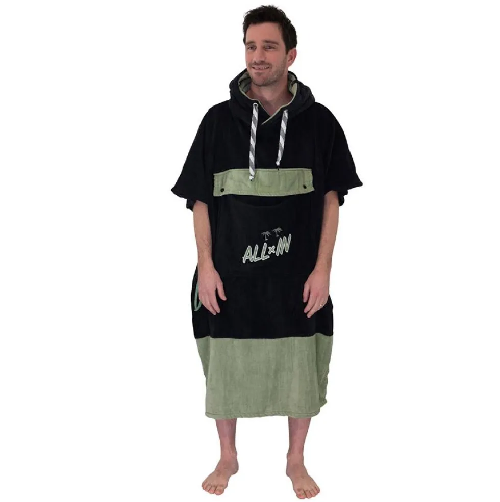 Poncho da bagno All-In V-Poncho Flash Black Kaki