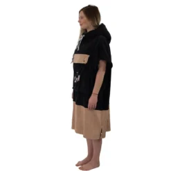 Poncho da bagno All-In V-Poncho Flash Black Dark Pink