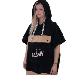 Poncho da bagno All-In V-Poncho Flash Black Dark Pink