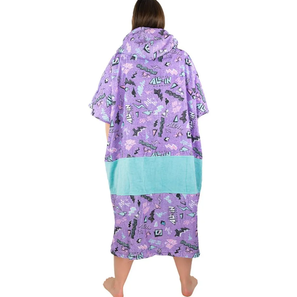 Poncho da bagno All-In V-Poncho Men Beach Crew Pop 80 Purple