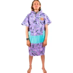 Poncho da bagno All-In V-Poncho Men Beach Crew Pop 80 Purple