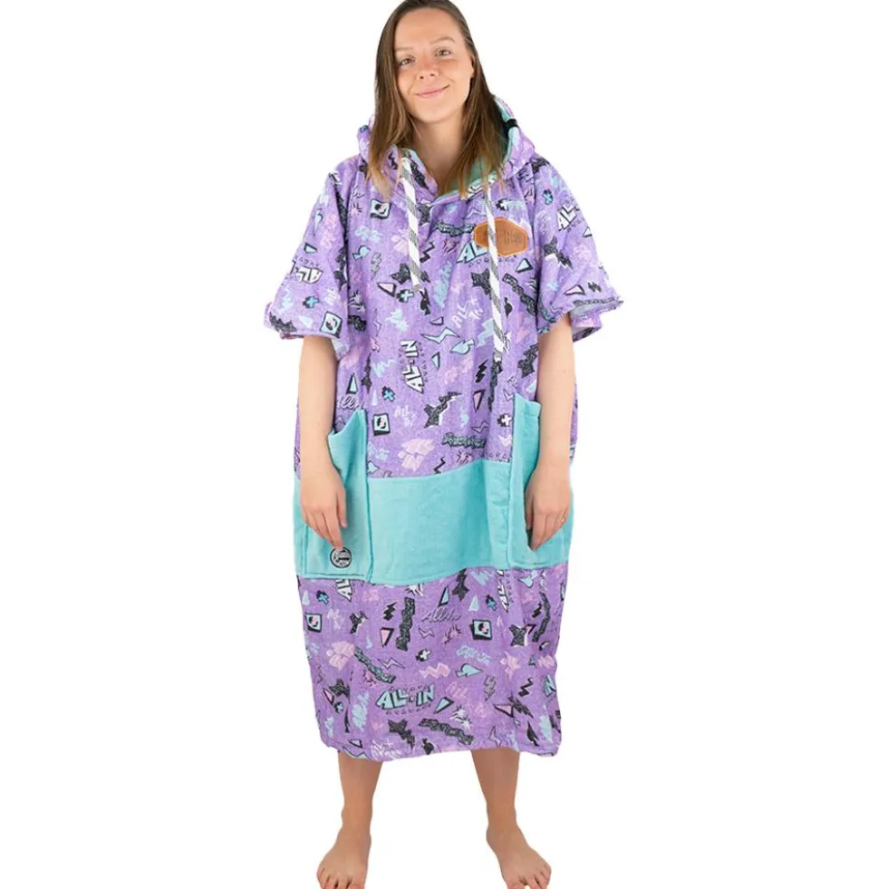 Poncho da bagno All-In V-Poncho Men Beach Crew Pop 80 Purple