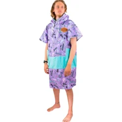 Poncho da bagno All-In V-Poncho Men Beach Crew Pop 80 Purple