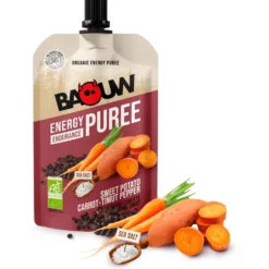 Purè Baouw Compotes Energétiques Bio 90g Patate Douce - Carotte - Poivre Timut