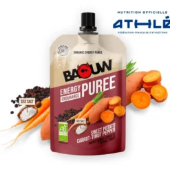 Purè Baouw Compotes Energétiques Bio 90g Patate Douce - Carotte - Poivre Timut