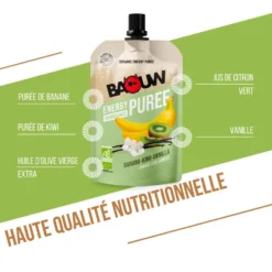 Purè Baouw Compotes Energétiques Bio 90g Banane - Kiwi - Vanille