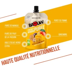 Purè Baouw Compotes Energétiques Bio 90g Mangue - Passion - Gingembre