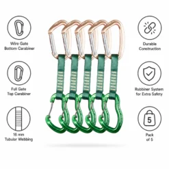 Rinvii Beal Zest Quickdraw 11cm (Pack of 5) Matt Green