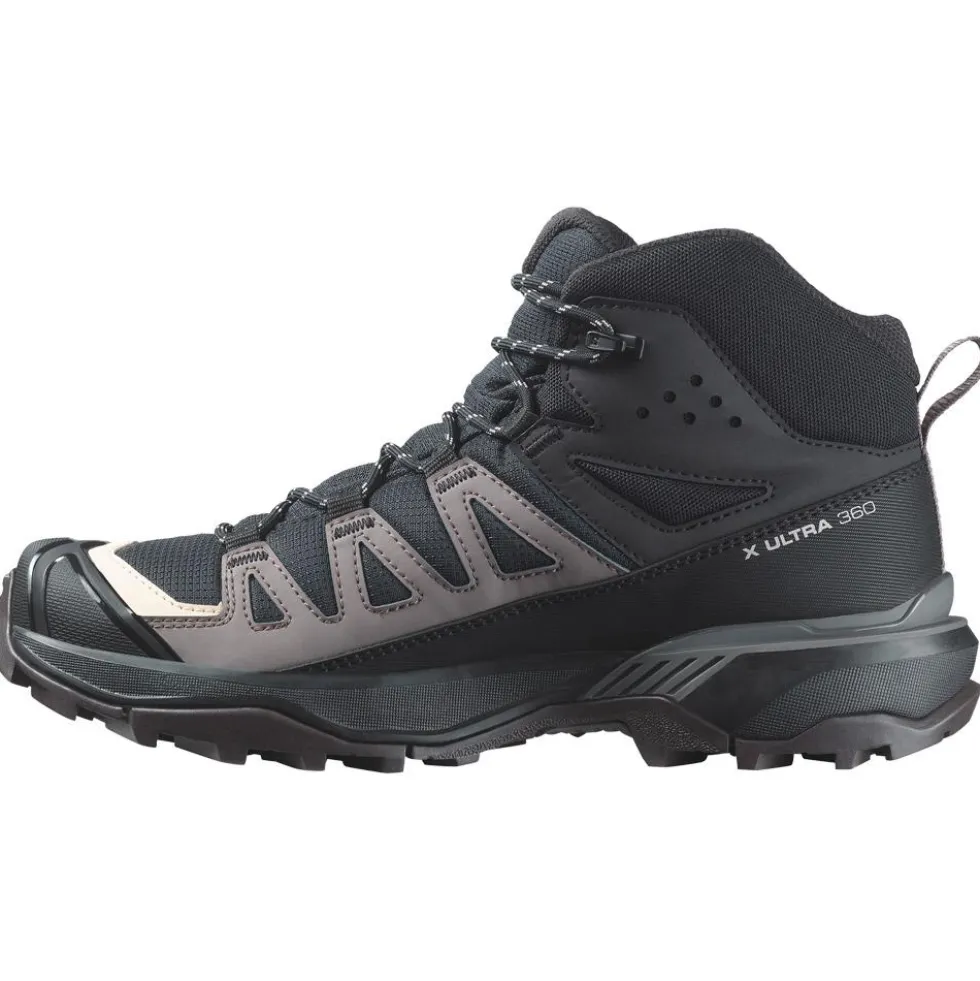 Scarpe da Fast Hiking Salomon X Ultra 360 Mid Gore-Tex W Black Plum Kitten Shale