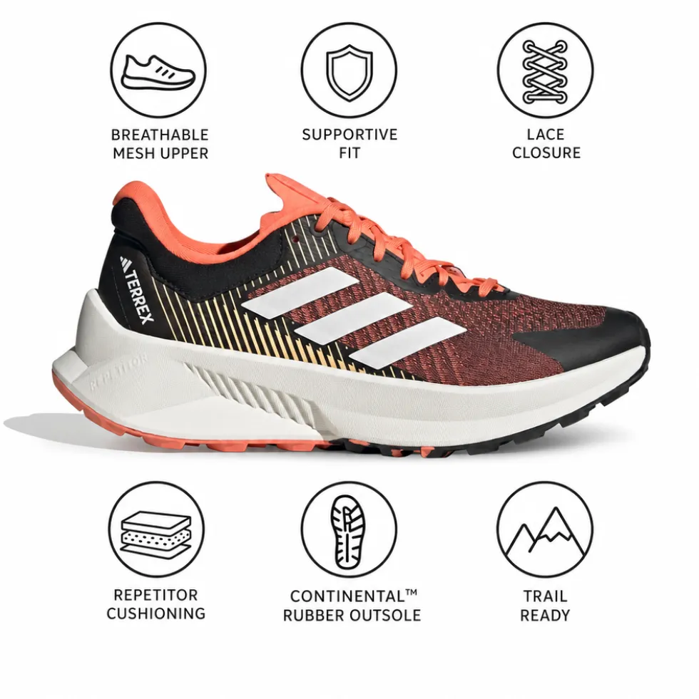 Scarpe da trail adidas Terrex Soulstride Flow W Core Black Crystal White Impact Orange
