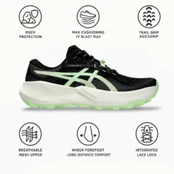 Scarpe da trail Asics Trabuco 14 Black Illuminate Yellow