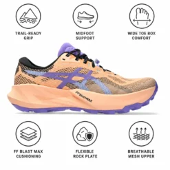 Scarpe da trail Asics Trabuco 14 Wmn Apricot Crush Amethyst