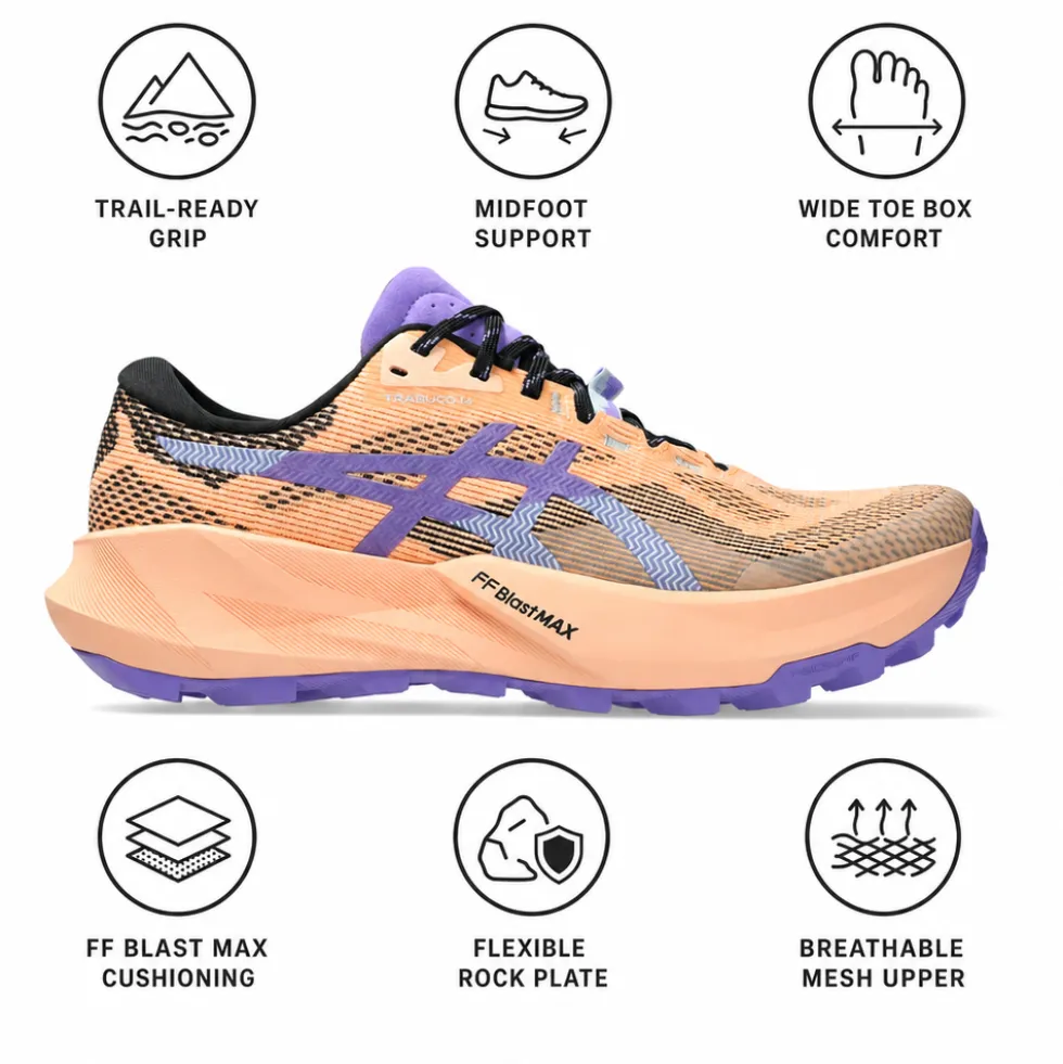 Scarpe da trail Asics Trabuco 14 Wmn Apricot Crush Amethyst