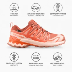 Scarpe da trail Salomon Xa Pro 3D V9 Gore-Tex W Pecan Brown Nectarine Almond Cream