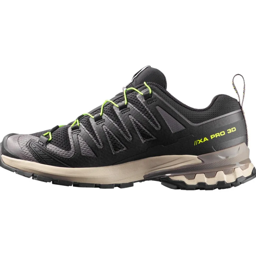 Scarpe da trail Salomon Xa Pro 3D V9 Black Dark Gull Gray Acid Lime