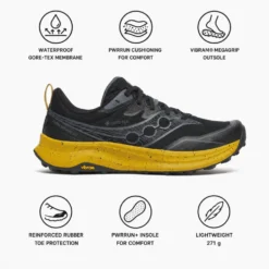 Scarpe da trail Saucony Peregrine 16 Gore Tex Black Oil