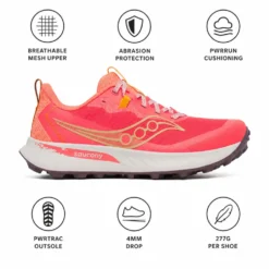 Scarpe da trail Saucony Peregrine 15 Wmn Coral Salmon