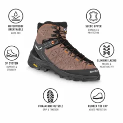 Scarpe escursionismo Salewa Alp Trainer 2 Mid Gore-Tex Wallnut Fluo Orange