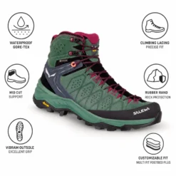 Scarpe escursionismo Salewa Alp Trainer 2 Mid GTX Wmn Duck Green Rhododendon