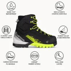 Scarponi da alpinismo Lowa Cervino Gore-Tex Mid Black Lime