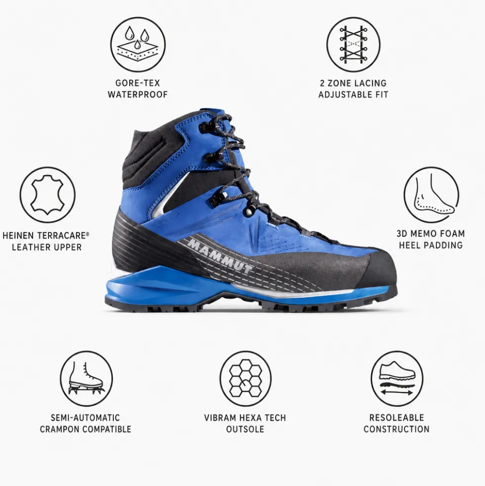 Scarponi da alpinismo Mammut Kento Guide II High Gore-Tex Dark Glacier Blue Black