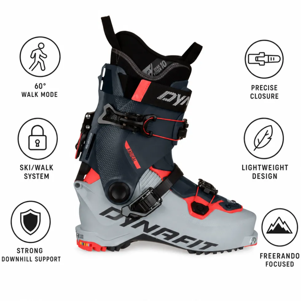 Scarponi da sci alpinismo Dynafit Radical W Puritan Gray Fluo Coral