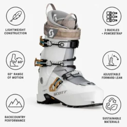 Scarponi da sci alpinismo Scott W's Celeste Ice White