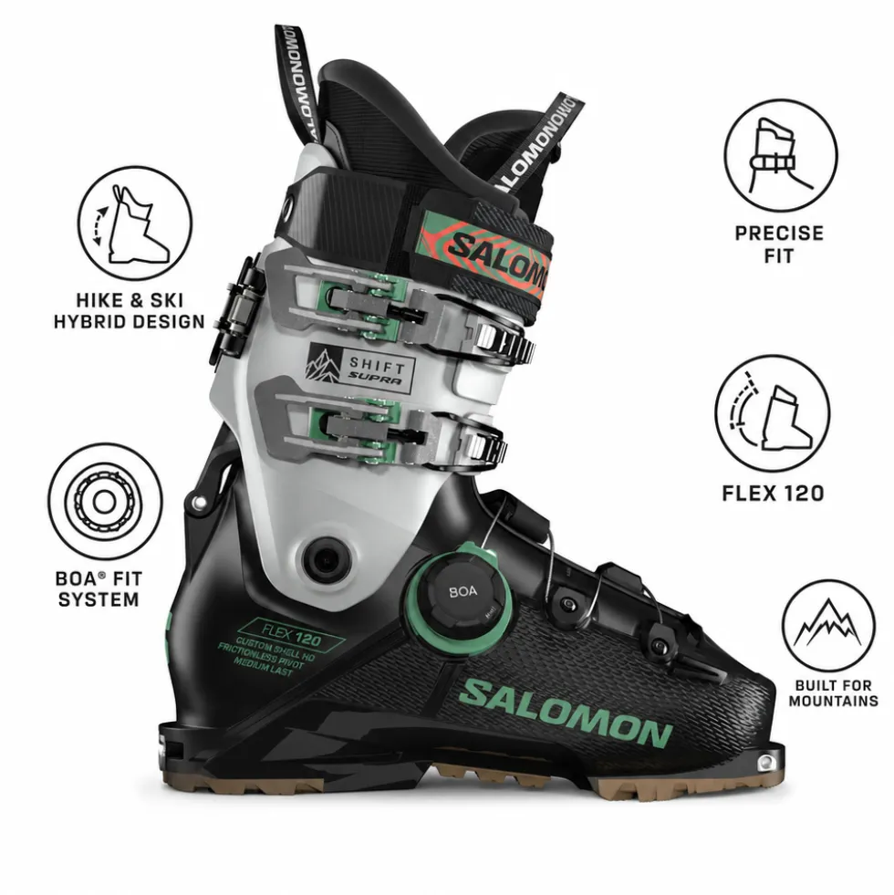 Scarponi da sci Salomon Shift Supra S Boa 120 Gw Black Cool Gray 5 Shale Green