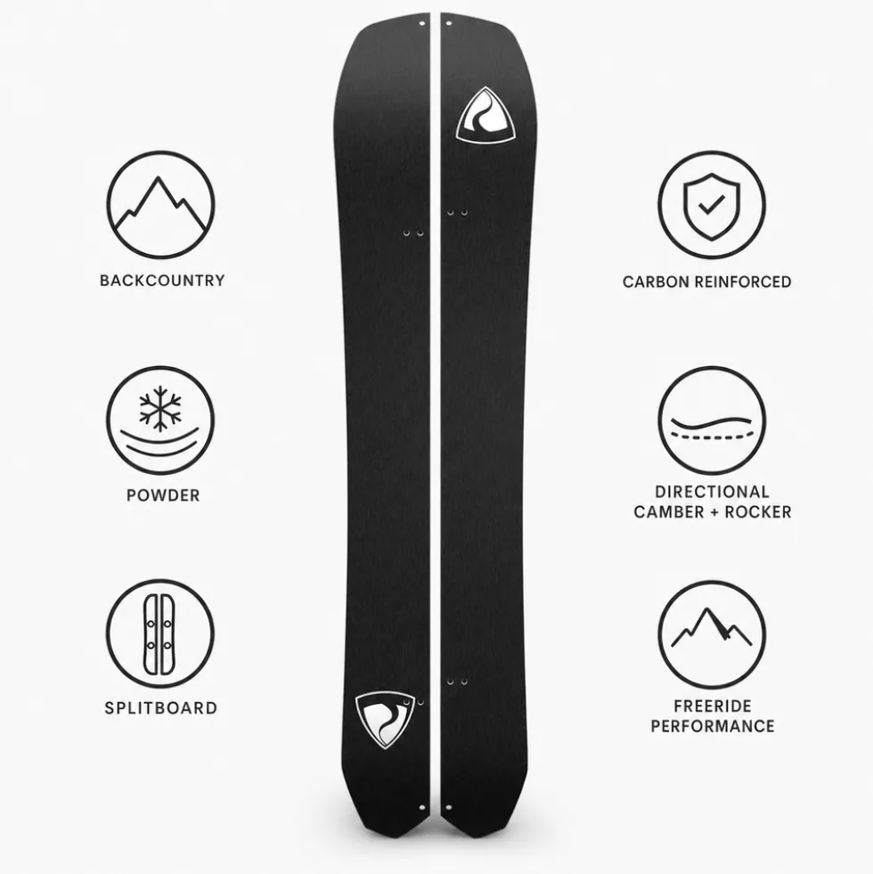 Set snowboard Carbon Powder Split + att
