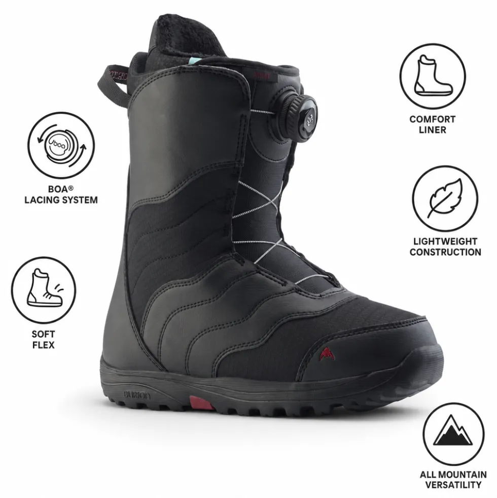 Stivali Burton Mint Boa Black