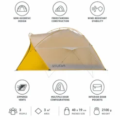 Tende Salewa Litetrek Pro III Lunar Rock Gold