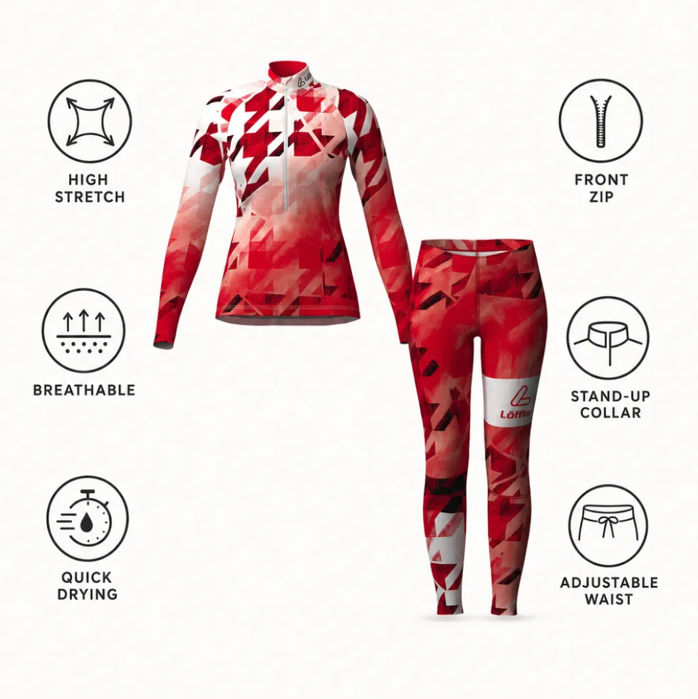 Tuta completa nordica Loffler W's Racesuit Worldcup 25 Red