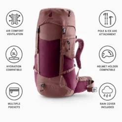 Zaino Deuter Futura Pro 34 SL Cassis Ashrose