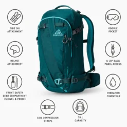Zaino Gregory Women's Targhee 30 Emerald Teal