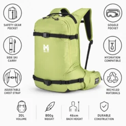 Zaino Millet Cosmic Lt 20 Macaw Green