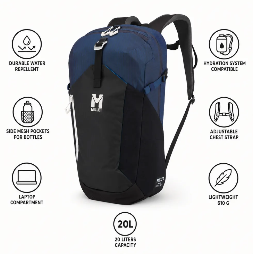 Zaino Millet Ubic 20L E-Black Dark Blue