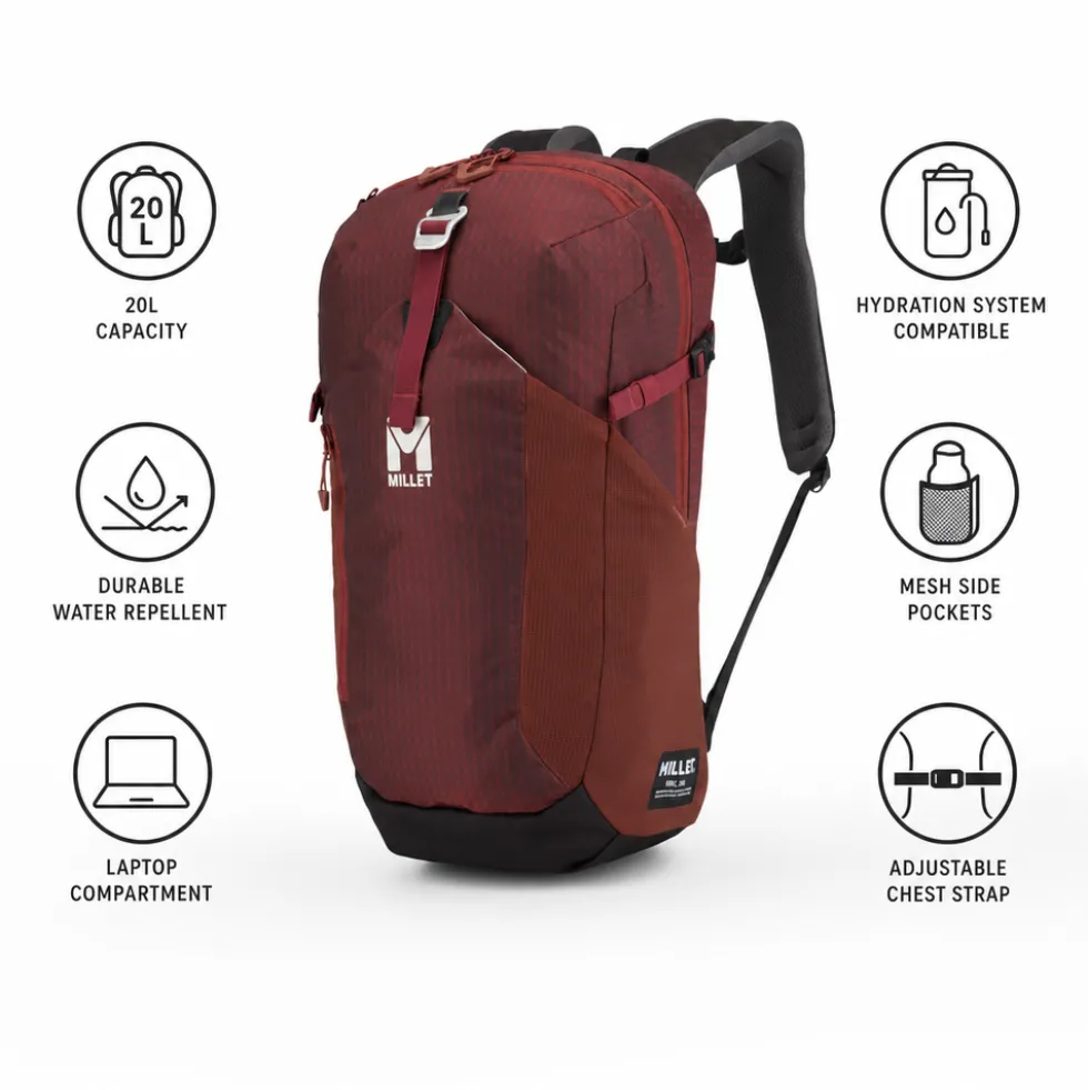 Zaino Millet Ubic 20L E-Dark Red