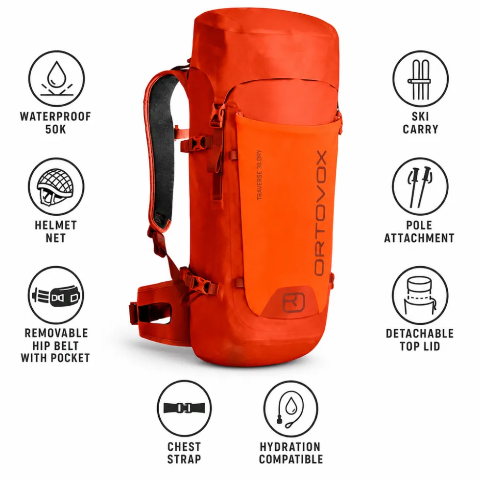Zaino Ortovox Traverse 30 Dry Desert Orange