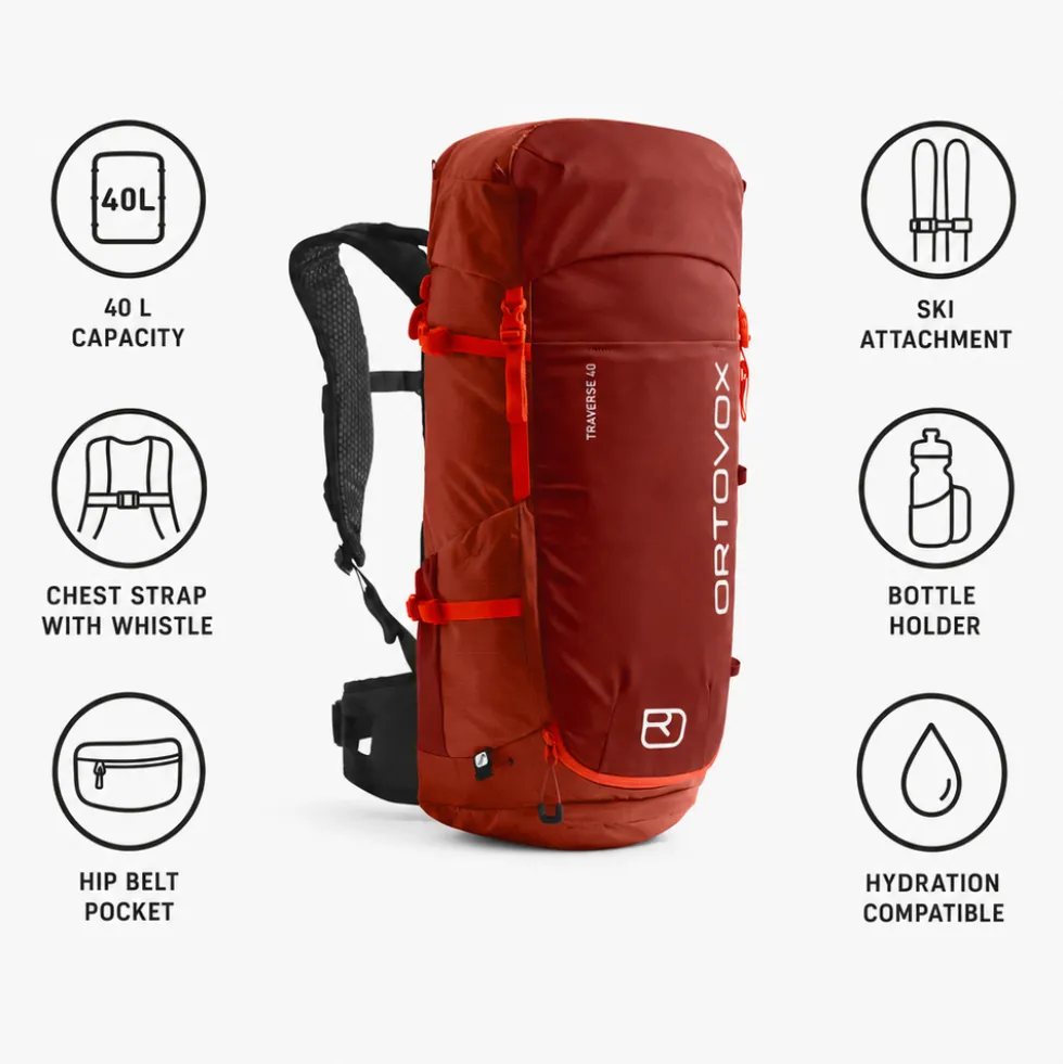 Zaino Ortovox Traverse 40 Hot Orange