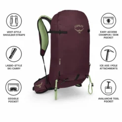 Zaino Osprey Firn 28 Elderberry Purple Peppermint Green