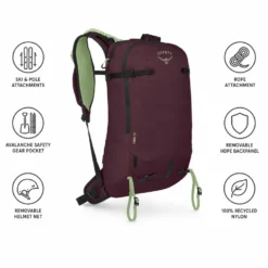 Zaino Osprey Firn 18 Elderberry Purple Peppermint Green