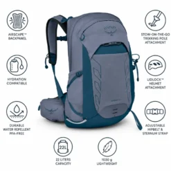 Zaino Osprey Tempest 22 Anchor Blue Atlas