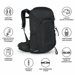 Zaino Osprey Tempest 26 Black Coal Grey